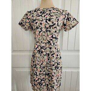 Collective Concepts Vibrant Floral Sheath Mini Dress Back Cut Outs Sz S